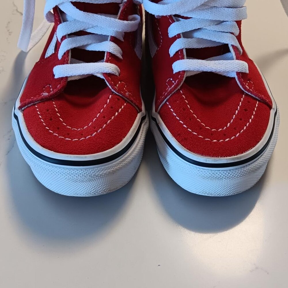 VANS Kids Hightop Sk8-Hi Red Sneakers Size 13.5 - Picture 8 of 15